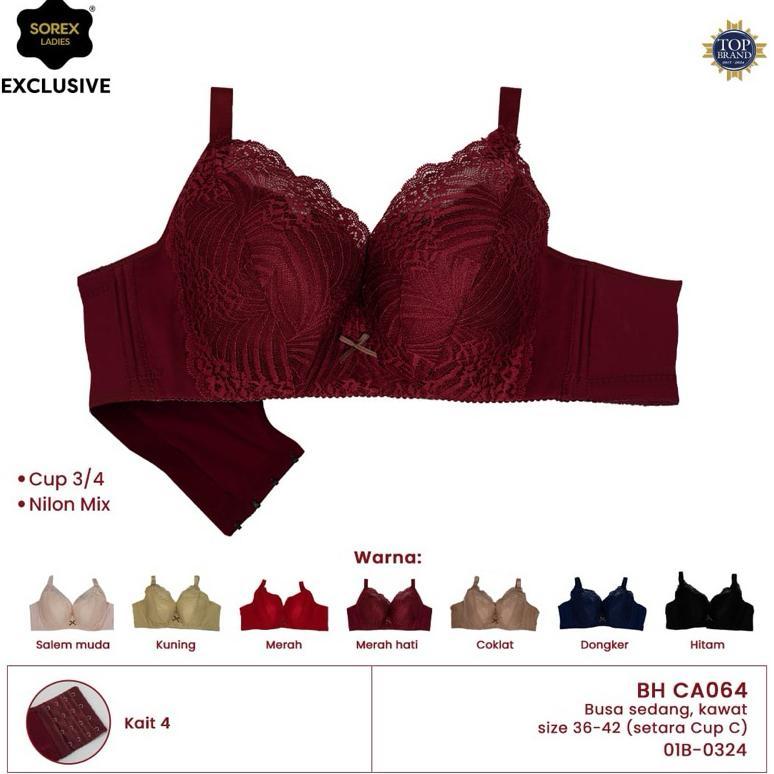 BH Bra Viska Renda 3/4 | Sorex CA 064 | Cup D Kawat Busa Sedang **