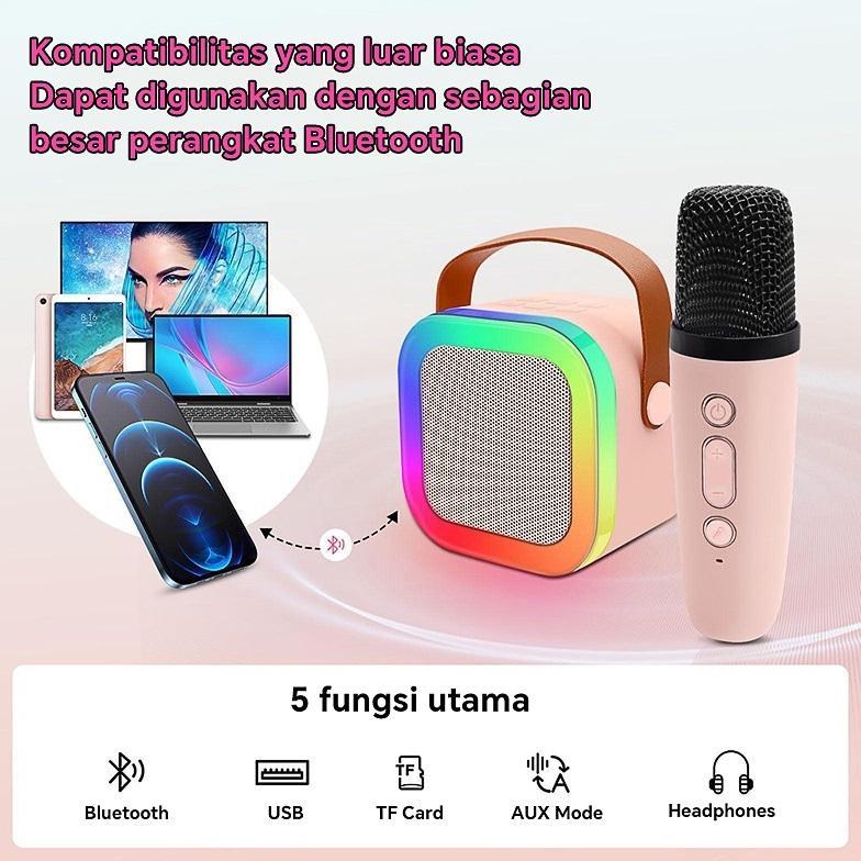 new [cod]  k12 speaker bluetooth mini speaker karaoke with mic karaoke set bluetooth mini full bass