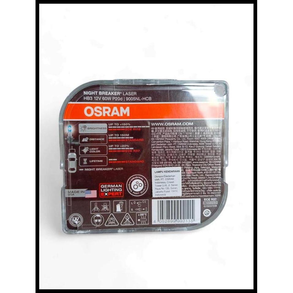HOT DEAL BOHLAM LAMPU HB3 12V 60W NBR NL NIGHT BREAKER LASER OSRAM USA 