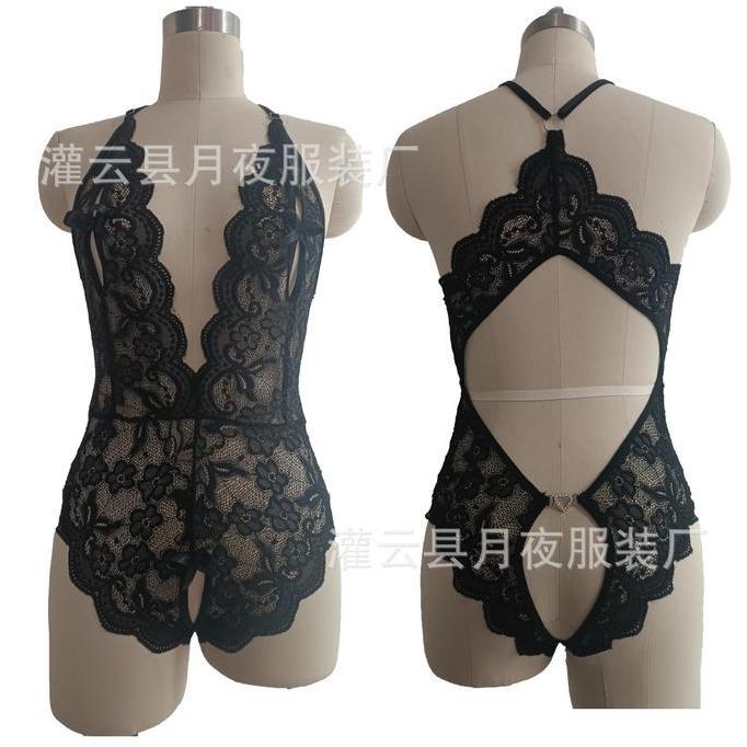 Murah Lingerie Wanita Bodysuit Sexy New Style Model V Shape Full Renda Impor