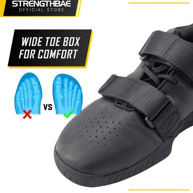 Squat Shoes 2.0 STRENGTHBAE Wide Toe Weightlifting Shoe Sepatu Angkat Besi Crossfit Powerlifting Oly