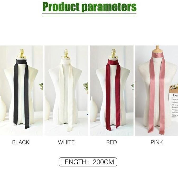 Simple Solid Color Long/Syal Neck Scarf Syal Selendang Panjang Wanita Polos Twilly Shawl Bag Tas Aks