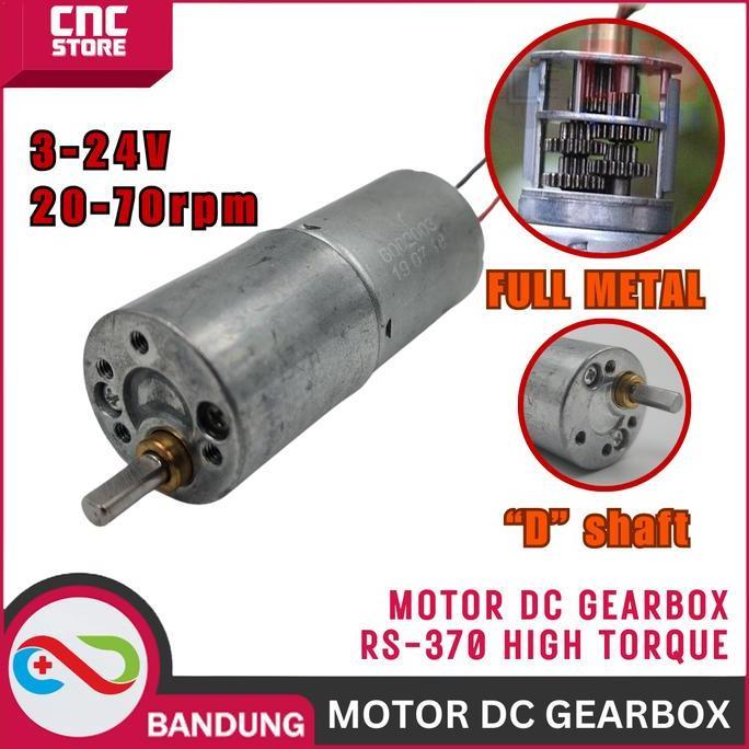 LOMARASHOP GearBox Motor DC Gear Box High Torque ZGB25B 370 370 RS-370 Dinamo DC Motor Speed Reducti