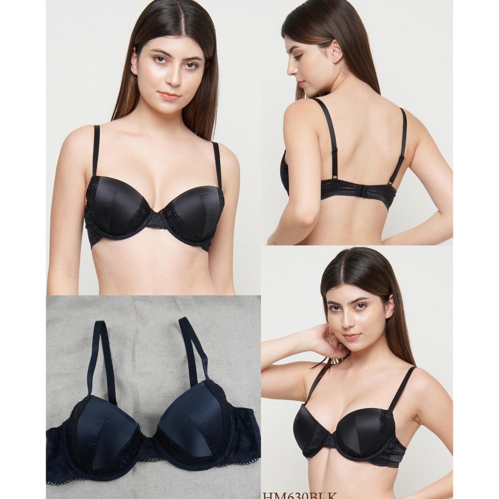 Bra Wanita Kawat Busa Tipis HM.Swedia Cup 3/4 Mix Lace Bahan Satin 34B 36B 38B Underwire / Pakaian D