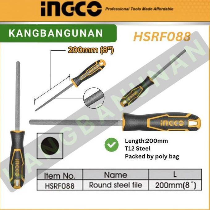 HOROZY KIKIR HD BULAT 8" / ROUND STEEL / KIKIR BESI BULAT INGCO HSRF088