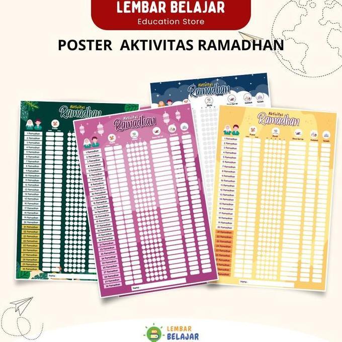 Poster Edukasi Jadwal Aktifitas Ramadhan - Poster Aktifitas Ukuran A3+