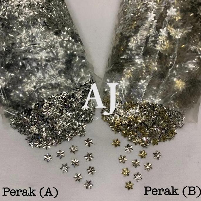 Ready Payet Ramboci Bunga Melati Manik Metalik Perak Silver