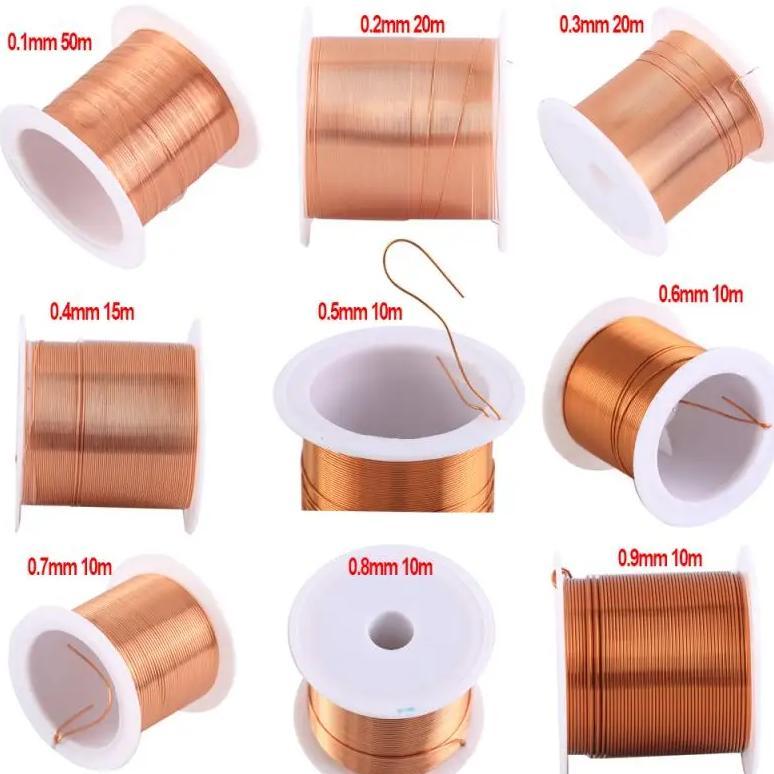 1-3Rolls copper lacquer wire 0.06mm -1.2mm Cable Copper Wire Magnet Wire Enameled Copper Winding Wir