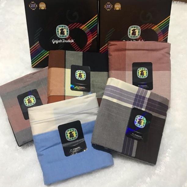 Sarung GAJAH DUDUK Multicolour Multi Color Kain Tenun Motif Warna Dewasa Pria Laki Cap Solat Sholat 