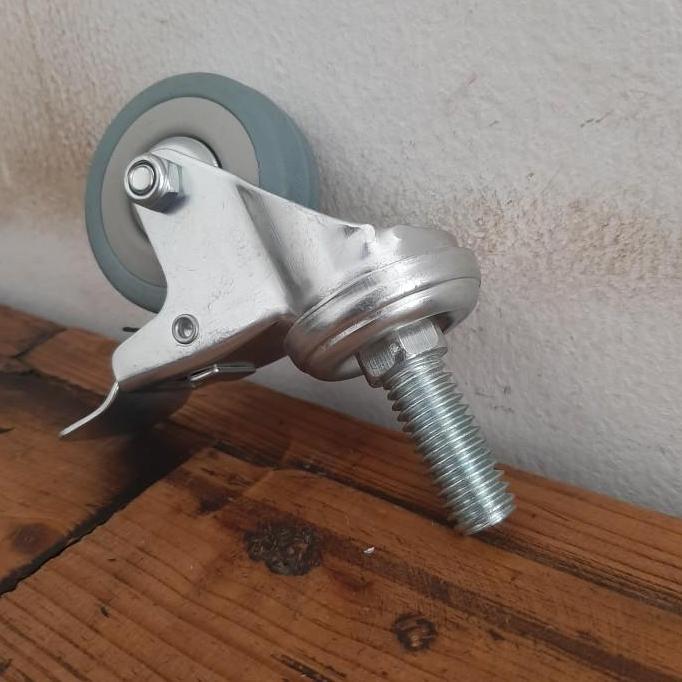 Allthebest RODA TROLLEY TROLI ABU GREY RUBBER 2 INCH HIDUP REM TUSUK DRAT