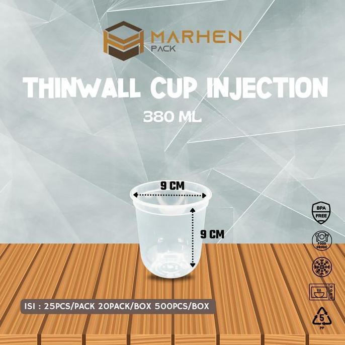 Thinwall Cup Injection Oval 380ml 400ml 500ml 700ml / Gelas Plastik Bahan PP Tebal / Cup PP Injectio