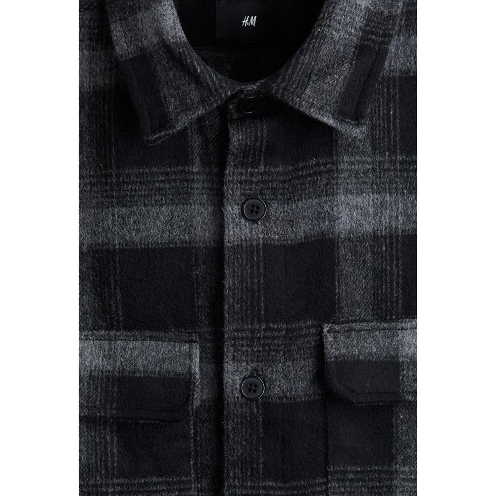 Hot Deals Kemeja Flanel Veterano Hnm Reguler Fit Oversize Kemeja H&M Laki-Laki