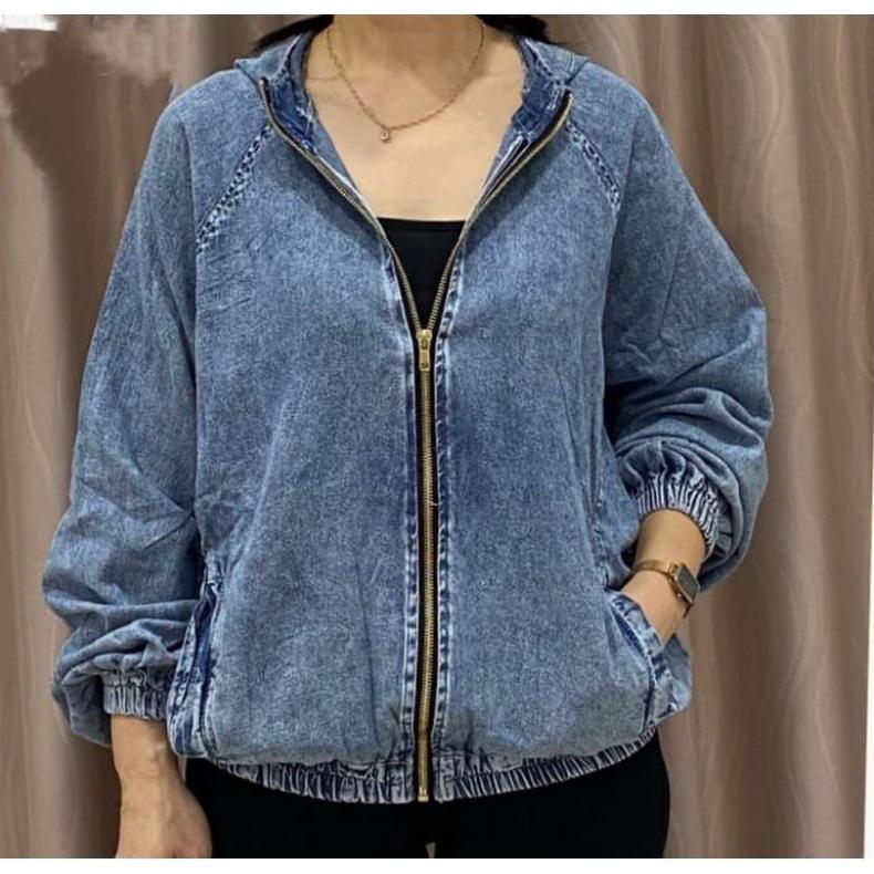 PROMO TERBARU jaket jeans wanita zipper