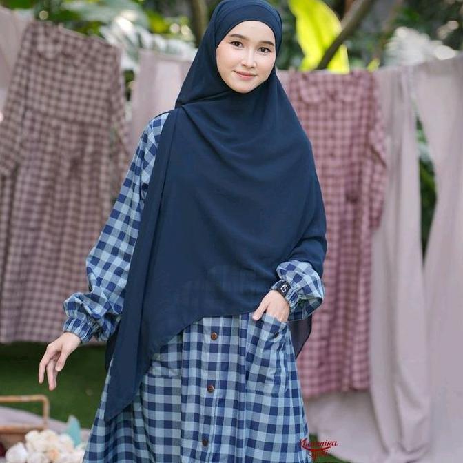 Seline home dress by Khumaira syar'i| gamis daily kotak- kotak