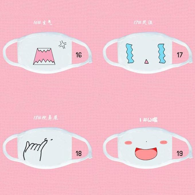 Ready MEM masker emoticon japan mask anime ekspresi kartun lucu kaomoji murah