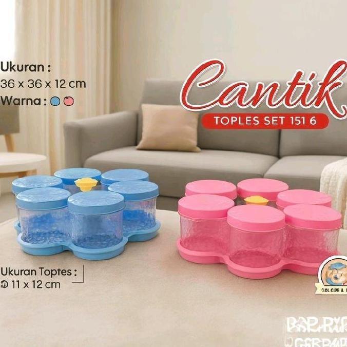 Tabitha Toples Cantik Set 6 Toples Kue Kering Toples Kue Lebaran Toples Lebaran Set