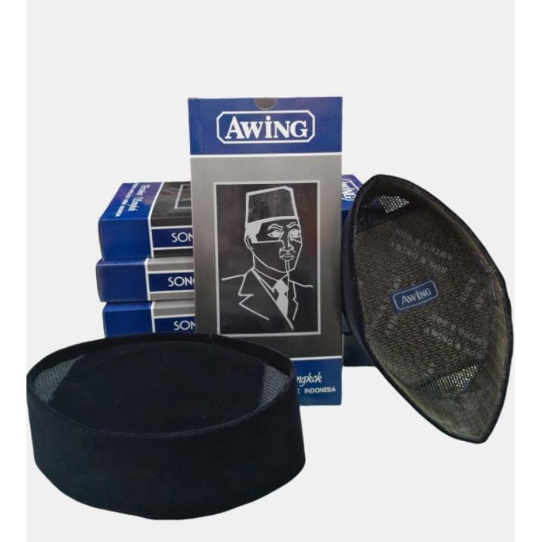 Peci Songkok Awing ac/Kopiah Hitam Awing polos