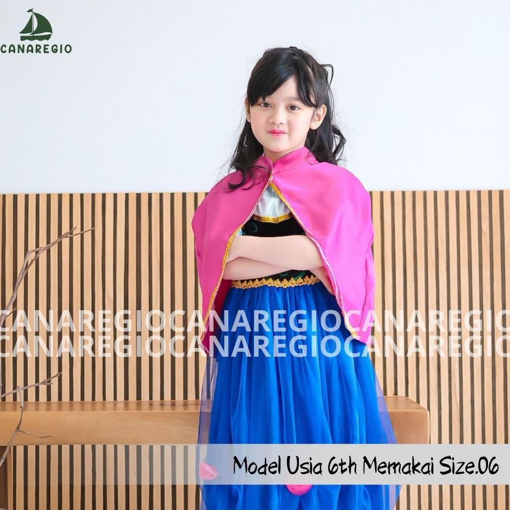 Anna Frozen Disney Anna Kostum Anak Saten Bludru