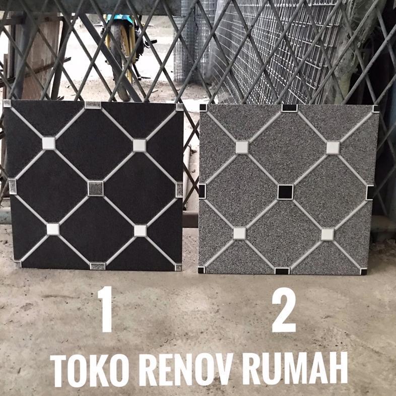 keramik 40x40 motif 3D tetris/ keramik hitam kasar motif/ keramik garasi/ keramik kamar mandi