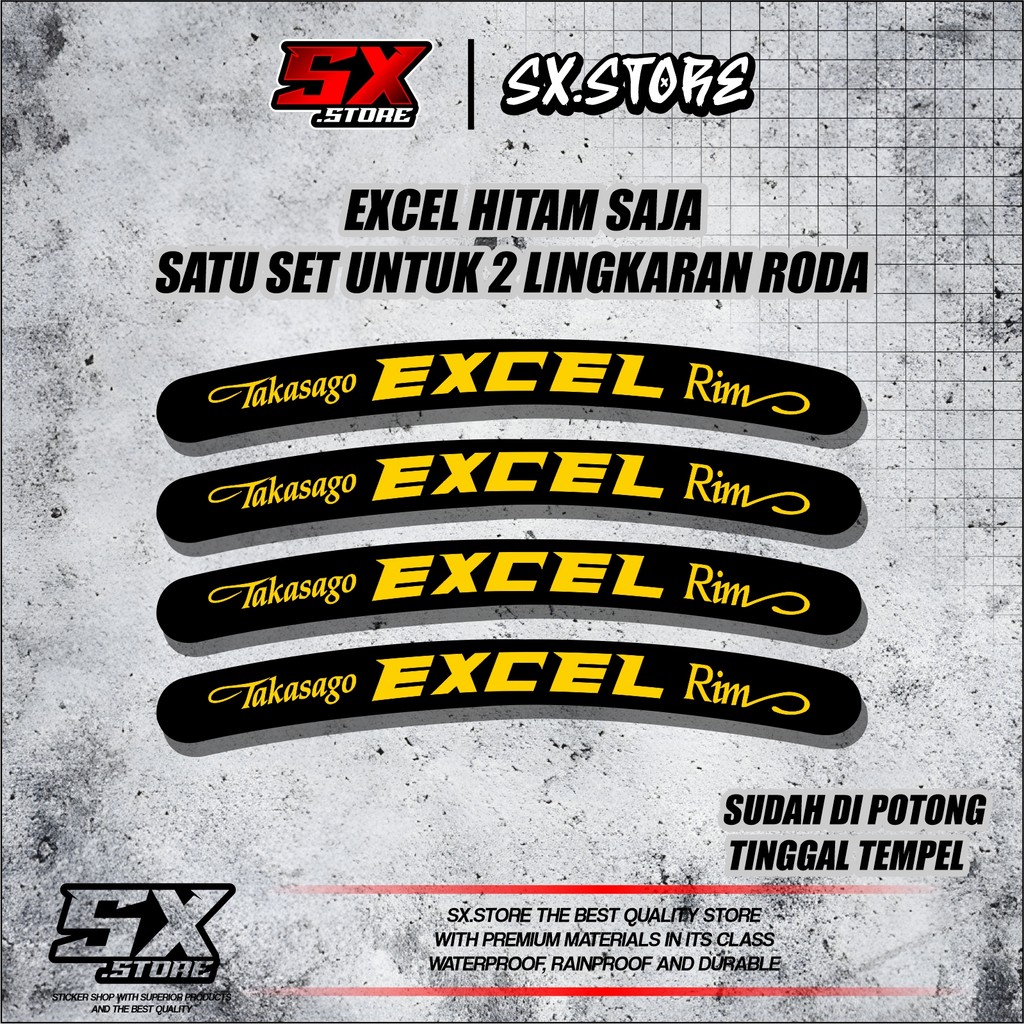 SX STORE - STICKER VELG TAKASAGO EXCEL ASIA PRINT- STIKER TINGGAL PASANG SUDAH ANTI AIR ANTI LUNTUR