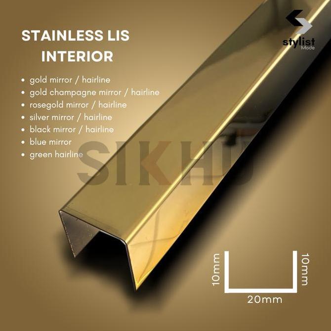 Wfhgx- Stainless Lis Interior | Lis U Gold 10 X 20 X 10Mm