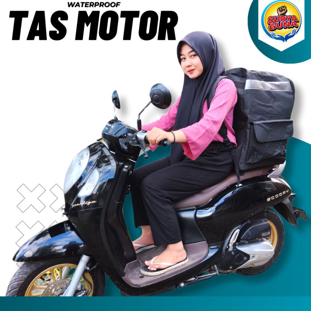 MURAH Tas kurir motor gendong bahan dinier polyester tas kurir motor anti air muat beban100 ltr box 