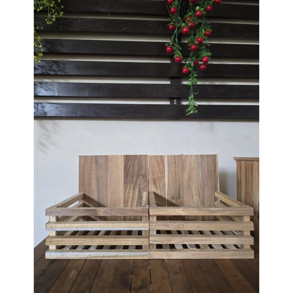 Ready pot tempel anggrek/tanaman gantung kayu jati perhutani 20x20