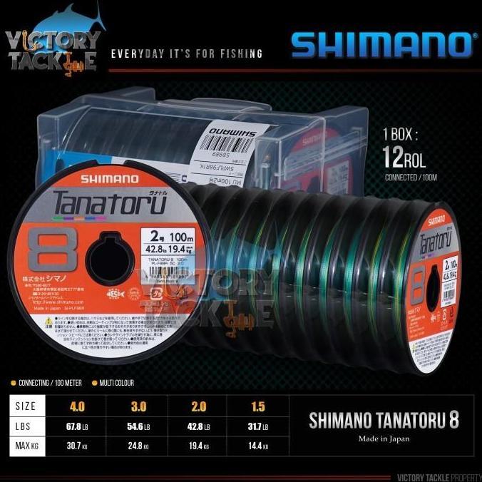 NEW SENAR PANCING / PE Shimano TANATORU X8 CONNECTING MULTICOLOR JAPAN Reel Joran
