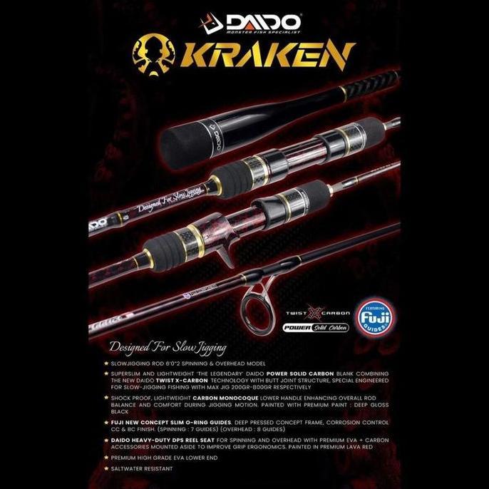 TERMURAH - DAIDO KRAKEN SLOW JIGGING ROD JORAN PANCING JIGGING DAIDO KRAKEN PANJANG 180 CM