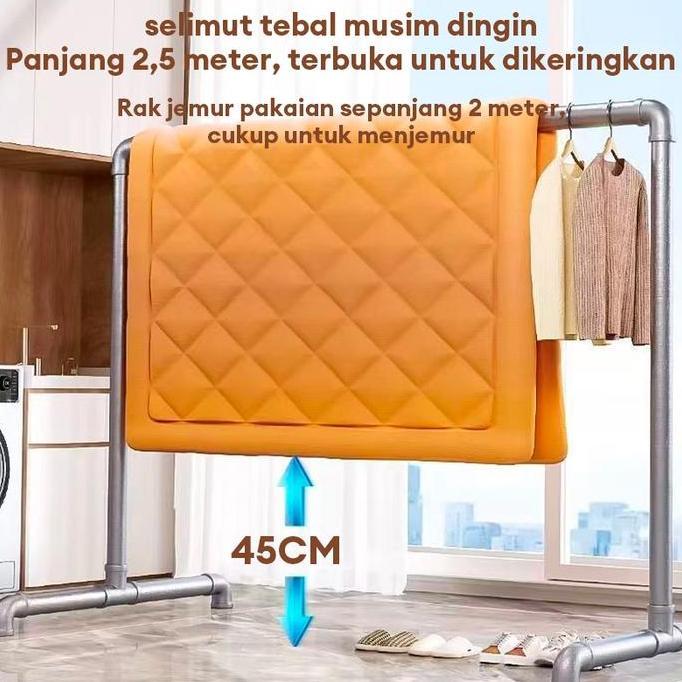 Lansungkirim- Sp Jemuran Baju Besi Stainless 200Cm Jemuran Baju Outdoor Jemuran Gantungan Baju Besi 