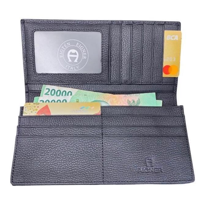DF186 >> EIGTEN AIGNER Dompet panjang kulit asli original impor to  Pria dan wanita / dompet  Cowok 