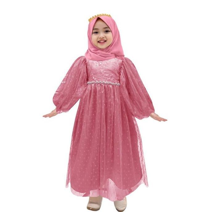 gamis anak perempuan Ellisa 2-11Tahun / gamis anak perempuan model baru 2024 / gamis lebaran 2024 an