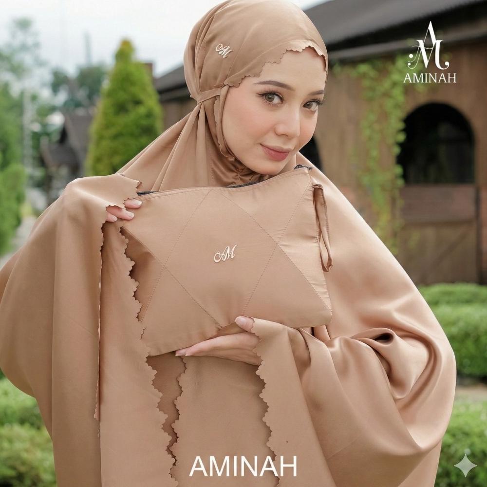 FREE ONGKIR AMINAH - MUKENA DEWASA SILKY TRAVELING DAILY AMINAH LASERCUT