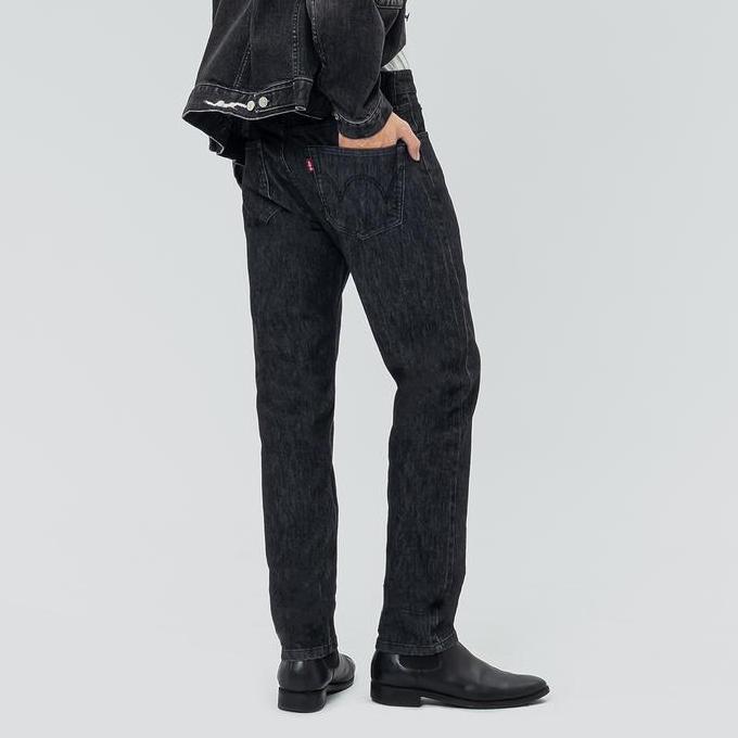 EDWIN JEANS - BLACK MID DARK USED Celana Panjang Denim Pria Slim Stretch  812 Slim Taper Original