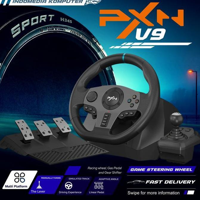 PXN-V9 Steering Wheel With Clutch Shifter Alternatif Logitech G29