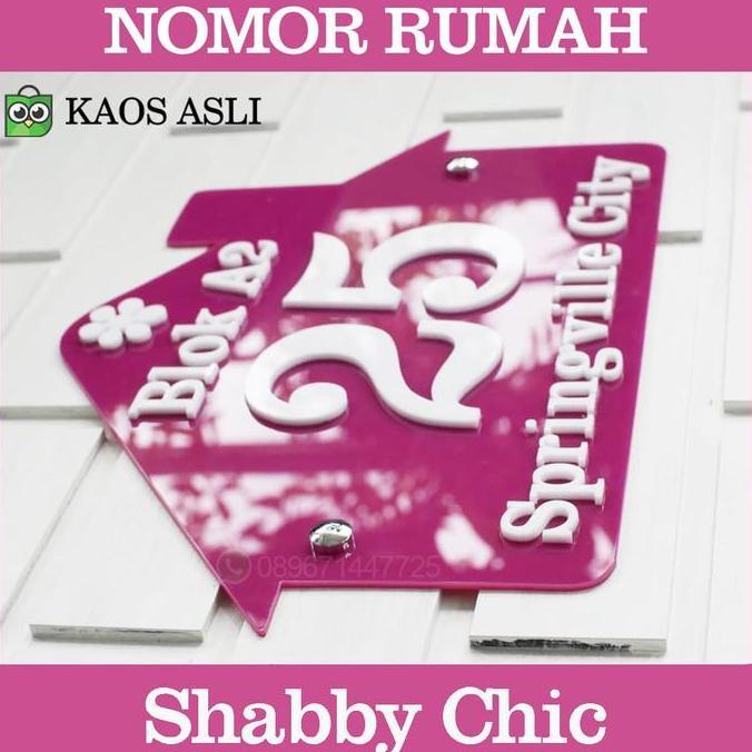 Nomor Rumah Shabby Chic Acrylic Timbul