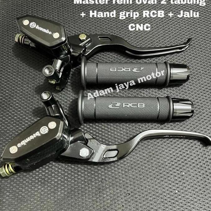 Promo kakra Paket 3in1 Master Rem 2 Tabung Tipe Oval Kanan Kiri+ Handgrip RCB HG55 Original + Jalu S