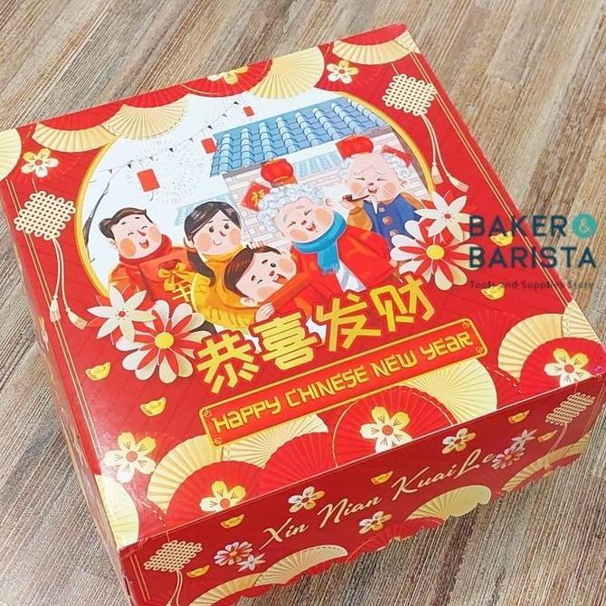 ] Bon App Imlek 20x20x10 Xin Nian/ Kotak Kue Lapis Legit Lapis Surabaya Kue Potong Imlek Dus Gift Ha