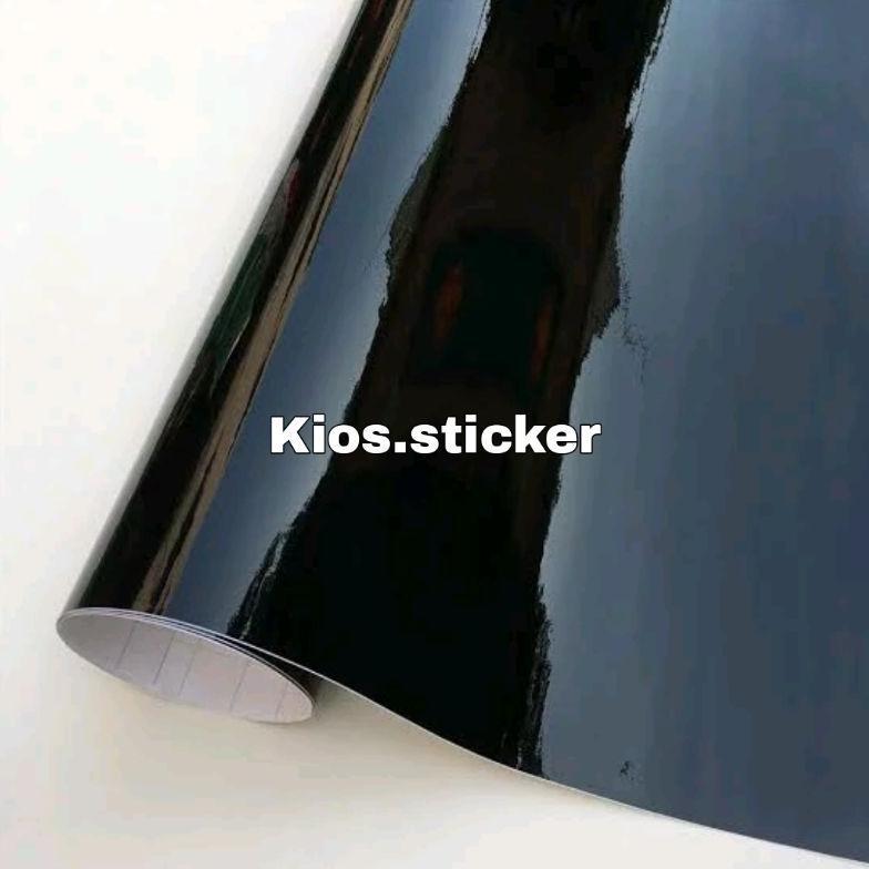 PREMIUM SKOTLET HITAM GLOSSY STIKER HITAM POLOS STIKER MOTOR HITAM