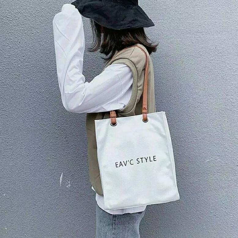 NEW dem_sare - TAS WANITA REMAJA TOTEBAG KANVAS KEKINIAN TOTE BAG VINTAGE RESLETING CASUAL GAYA TERB