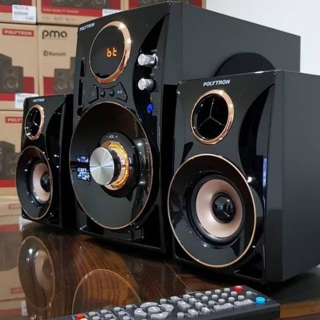 Salon Aktif Polytron Speaker Bluetooth USB Remote Extra Bass Original terlaris