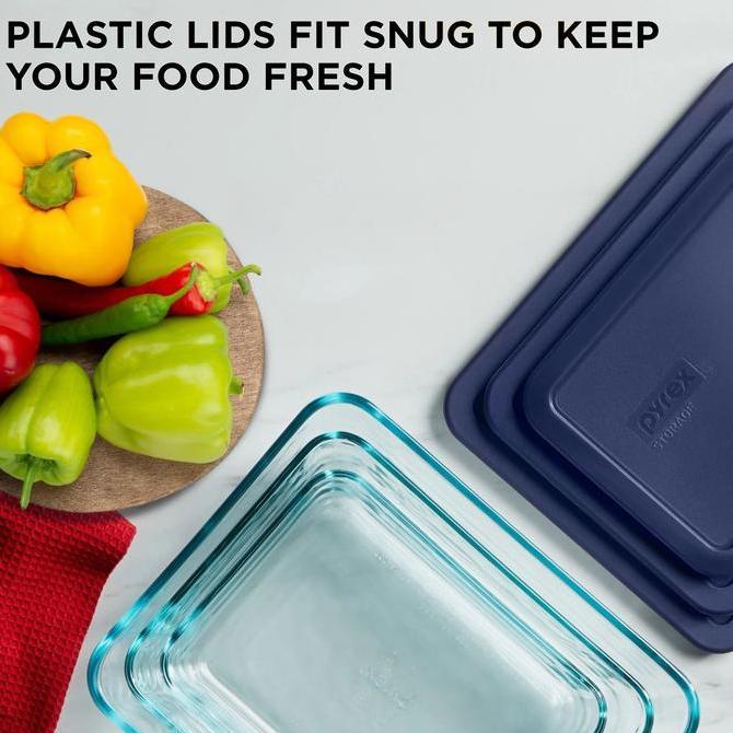 Promo Pyrex Easy Grab Loyang Kaca Dengan Tutup Plastik / Kotak Makan Kaca Kedap Udara Bpa Free