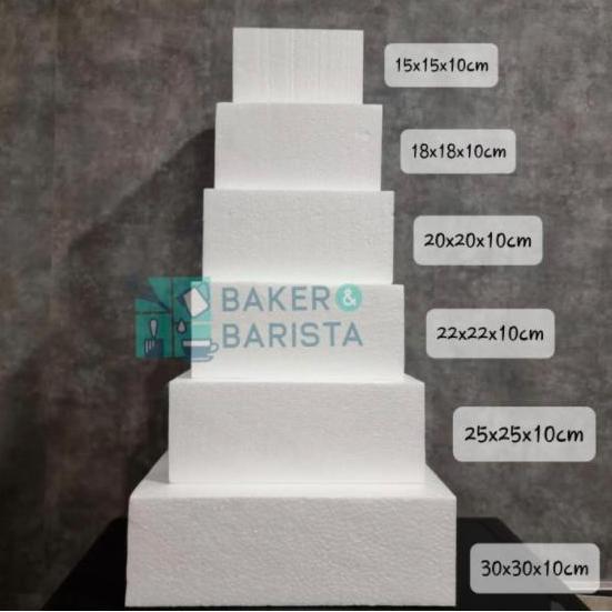 Kualitas terbaik] dummy wedding cake styrofoam square dummy tingkat tier cake persegi