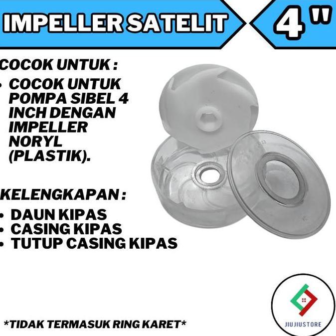 San Ei Kipas Impeller Pompa Satelit 4 Inch Noril Impeler Submersible Noryl 4" San Ei Universal Sible