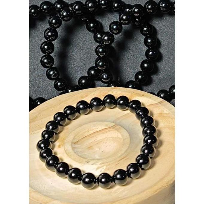 Gelang Black Obsidian Natural 8 mm Top Grade