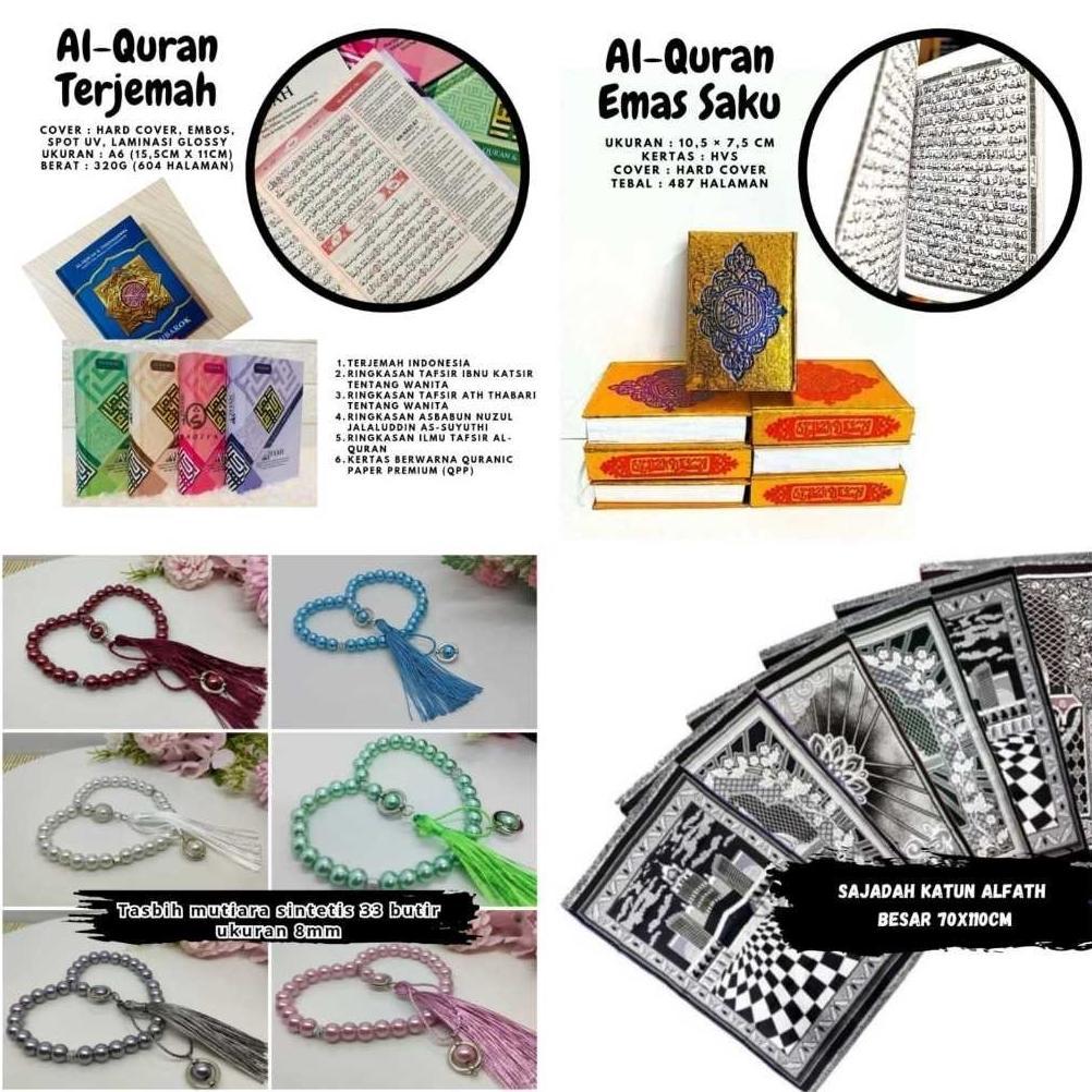 Gratis Ongkir Seperangkat Alat Sholat Wanita/ Set Alat Sholat Untuk Seserahan/ Mahar Alat Sholat Len