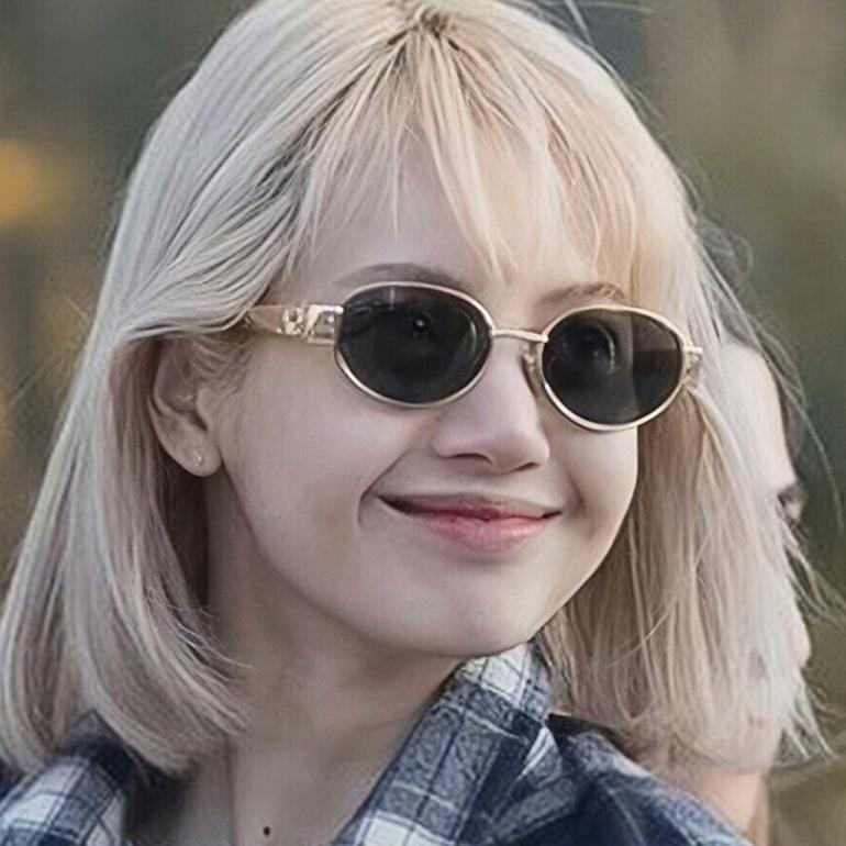 Exclusive Kacamata Hitam Modis/Kacamata Hitam/Kacamata Bingkai Kecil Oval Retro Menonjolkan Wajah Ke