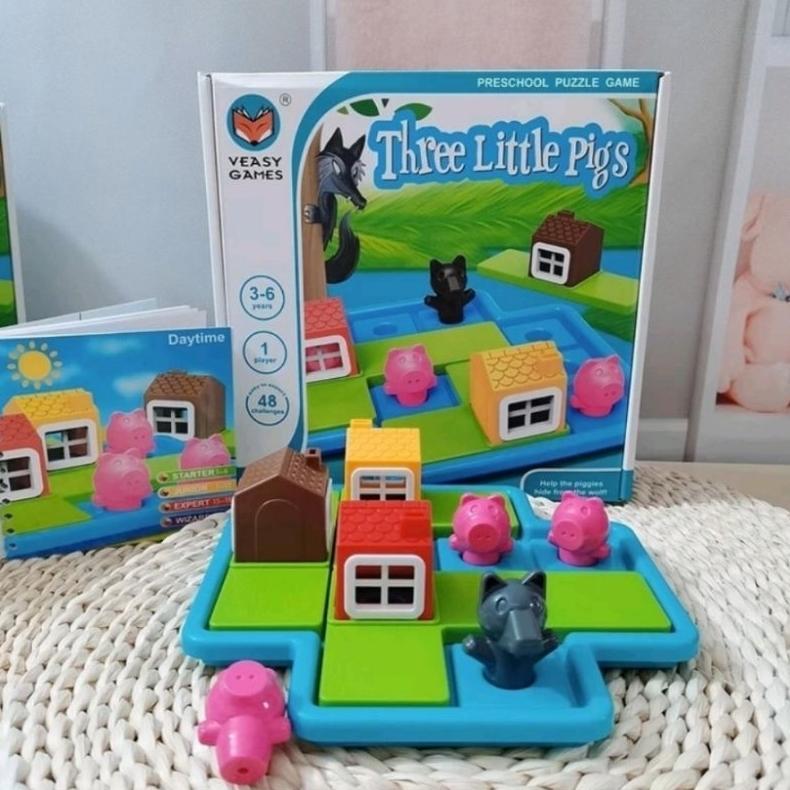 [XZ] Puzzle Board Game Three Little Piggies - Mainan Edukasi Anak