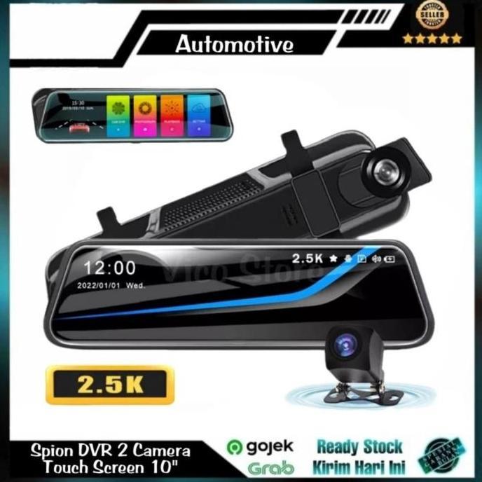 Promo DVR 2 Camera Spion Mobil 10" Starlight Night IPS 2.5K FHD Touch Screen Diskon