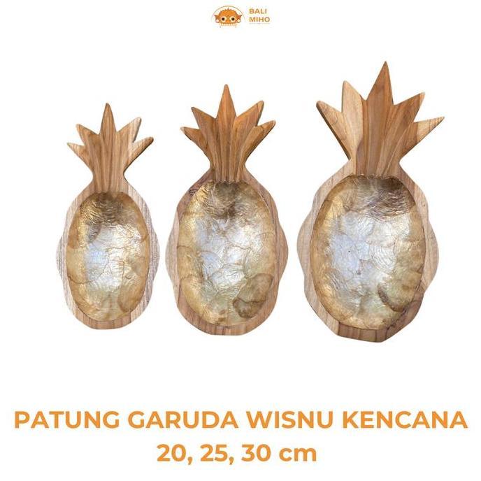 best produk] Mangkok Nanas Jati 1 SET isi 3 pcs Lapis Kerang - Mangkok Nanas Kayu Jati - Piring Nana